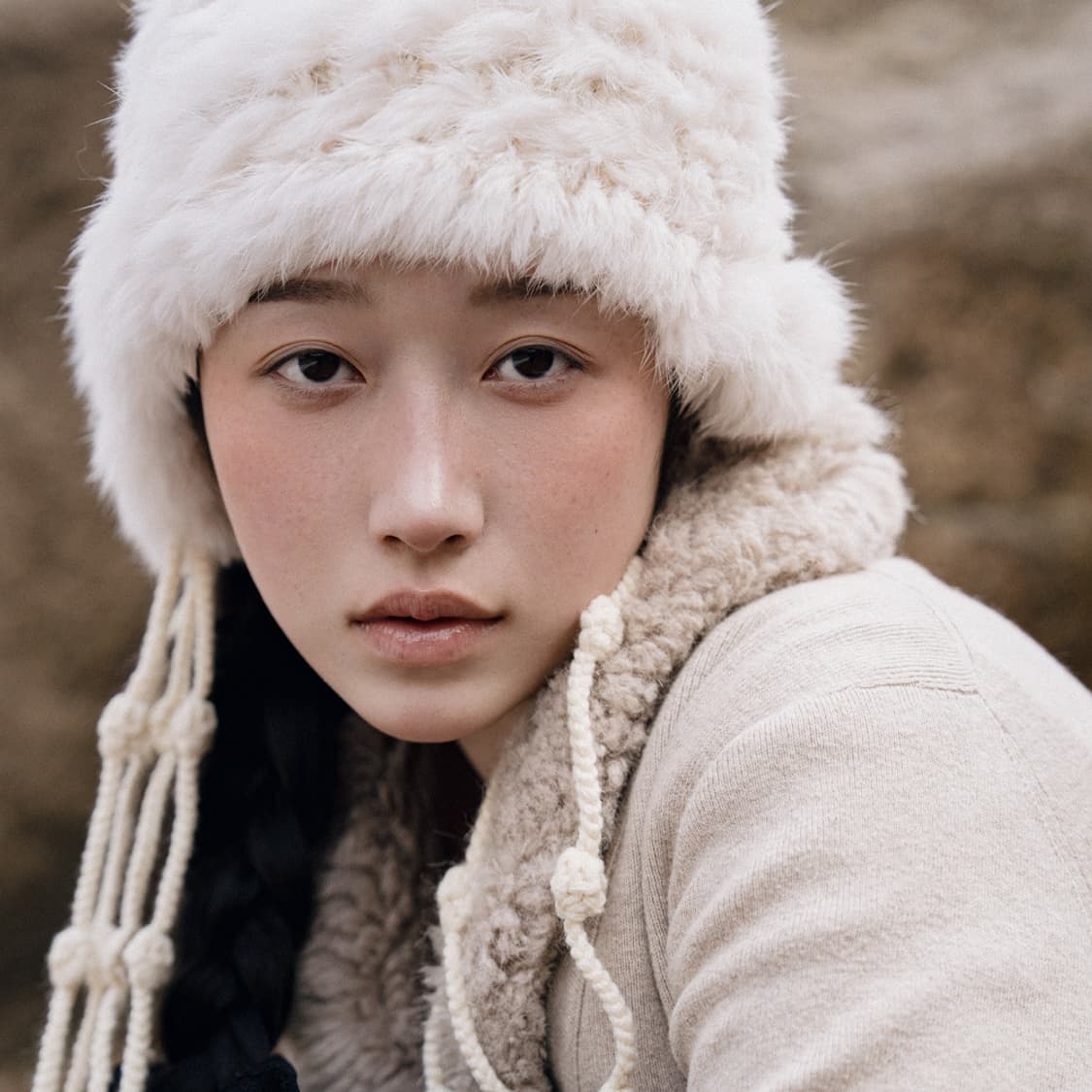 초원 설화 퍼 비니 상품이미지2