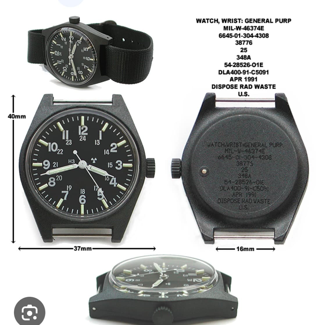 빈티지 90s US 밀리터리 시계 상품이미지3