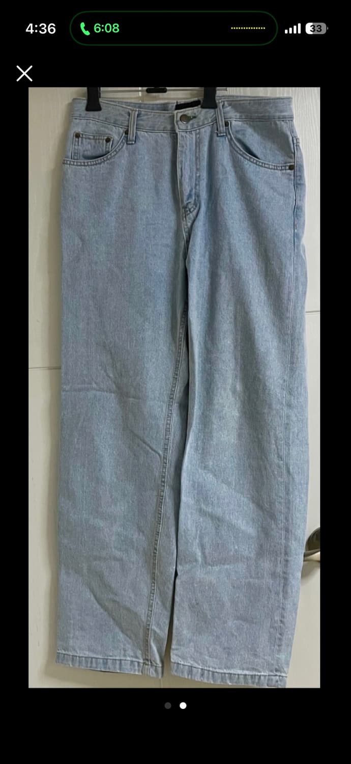 와이드 팬츠 연청 데님  상품이미지2