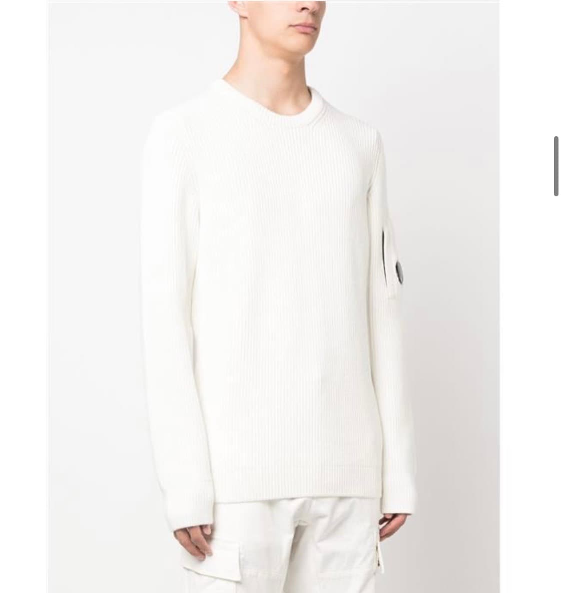 [54] 23fw cp컴퍼니 풀 립 크루넥 점퍼 거즈 화이트 상품이미지1