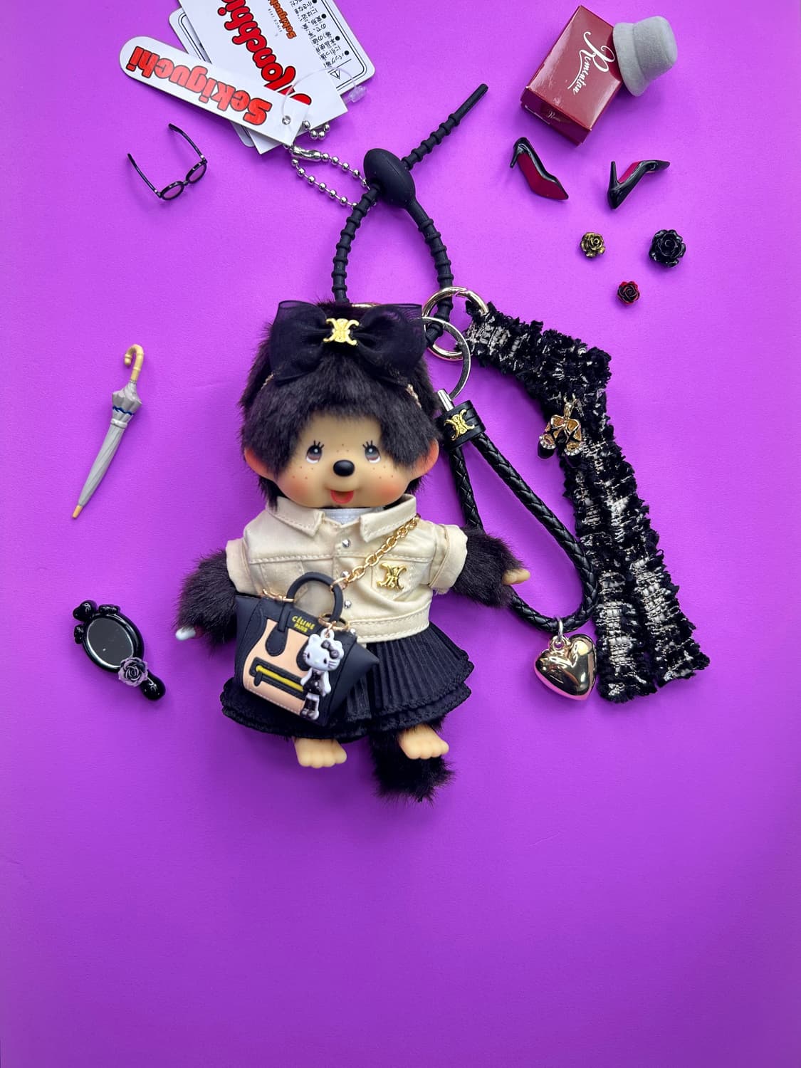 (105)정품몬치치 커스텀키링🤍🖤블랙무드 상품이미지3