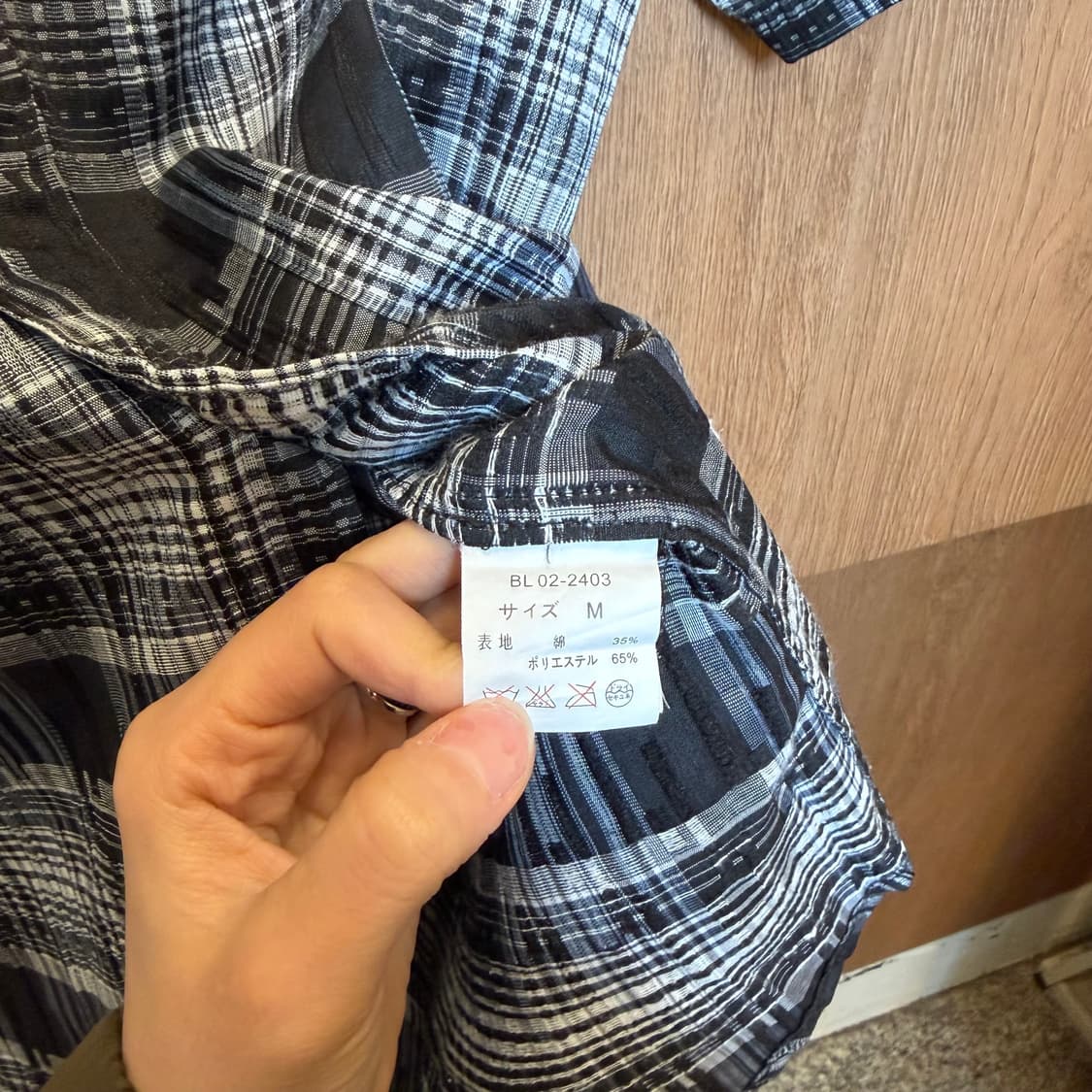 빈티지 반팔 셔츠 멀티 체크 패턴 디테일 레귤러핏 블랙 그레이 상품이미지6