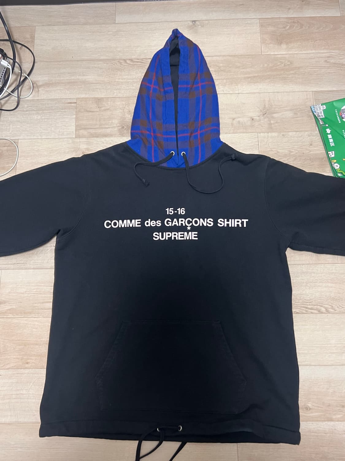 Supreme commedesgarcons plaid hoodie 상품이미지2