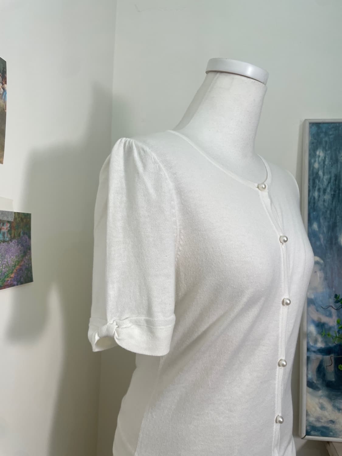ivory sleeve bow lovely half cardigan 상품이미지7