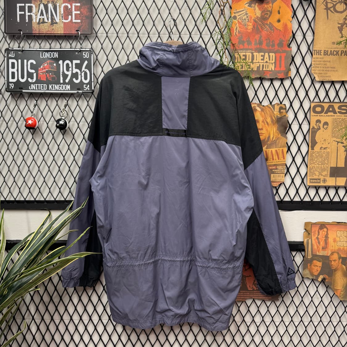 90s 나이키 X ACG 올드스쿨 바람막이 전면 빅포켓 포인트 퍼플 블랙 상품이미지2