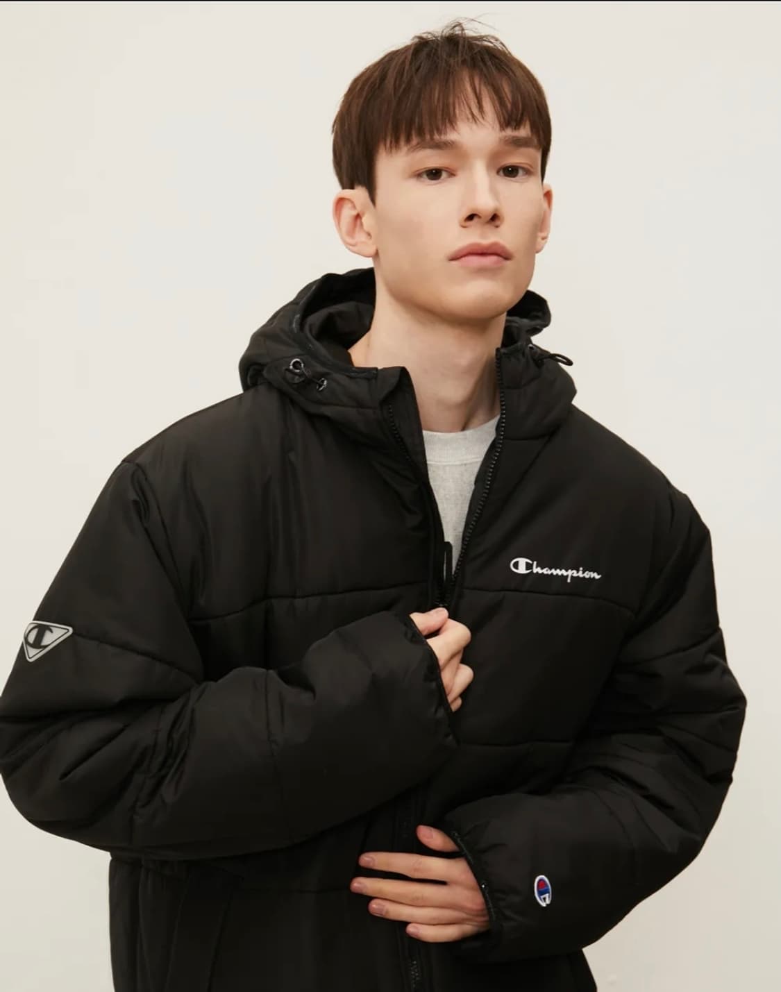 [US] Champion 스크립트 로고 PUFFER 패딩 (BLACK)  상품이미지6