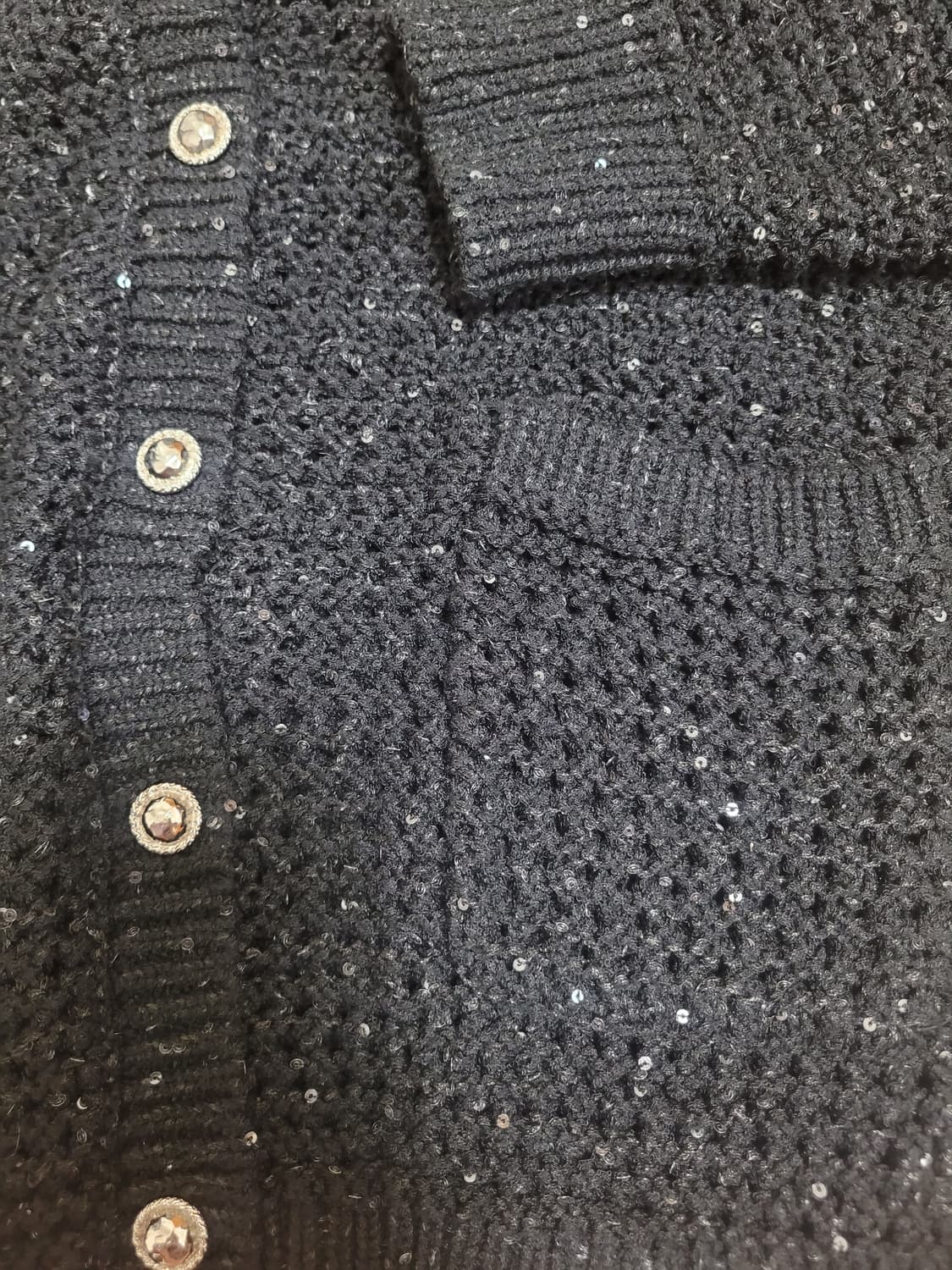 ORR 오르 블랙 스팽글 니트 가디건 S사이즈 상품이미지4