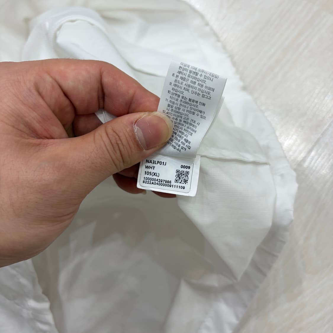 노스페이스 화이트라벨 화이트 경량 아노락 바람막이 (105/XL) 상품이미지10
