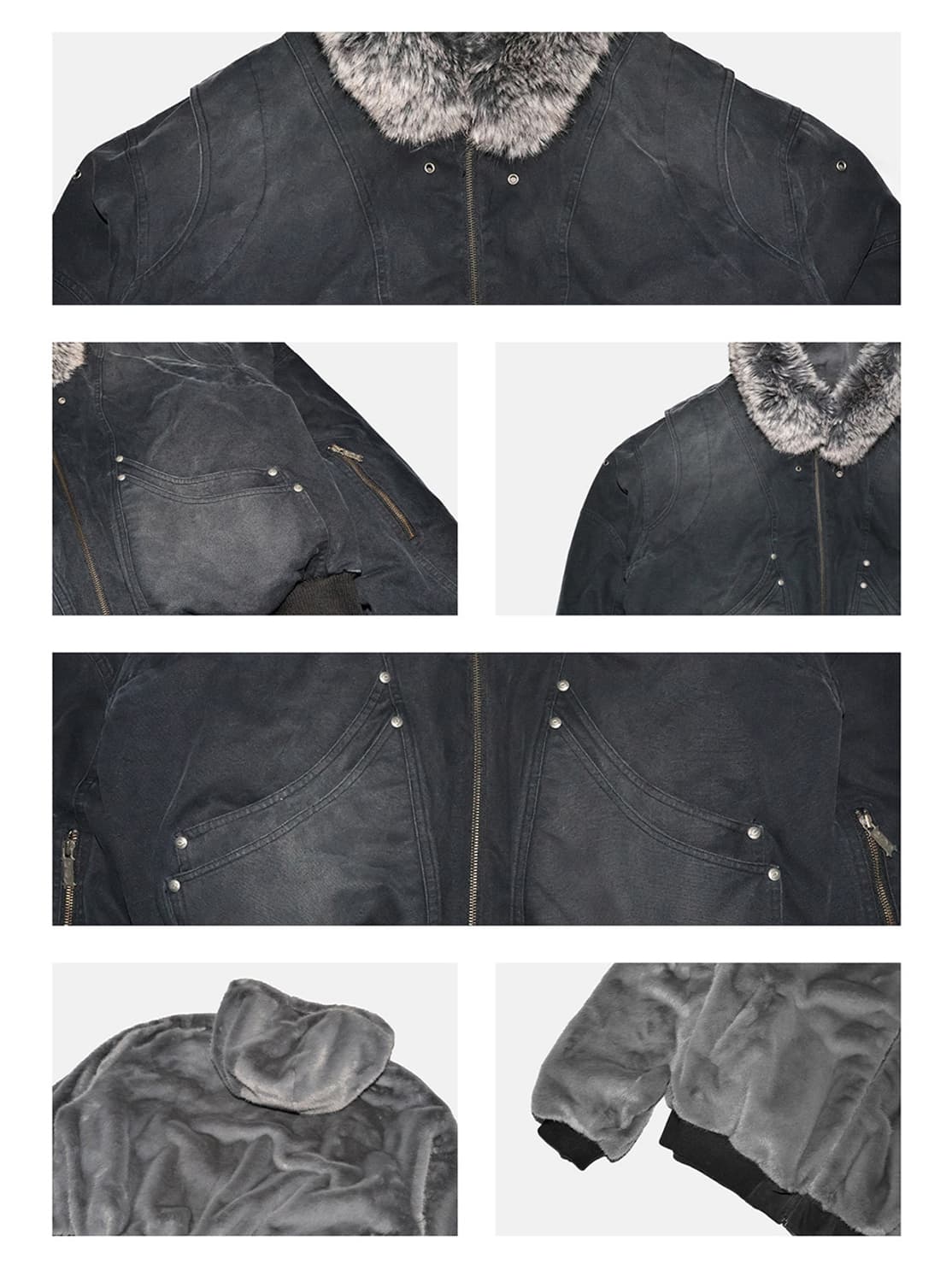 Fur Collar Dual-Sided Reversible Bomber 상품이미지3