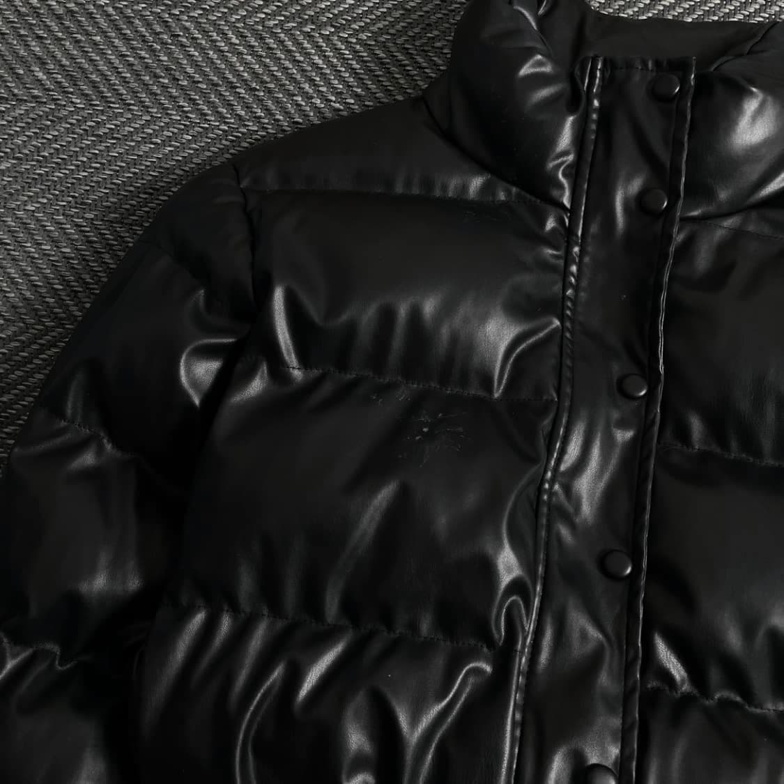 FANDY LOKAR 블랙 레더 크롭 숏패딩o 4980 상품이미지4