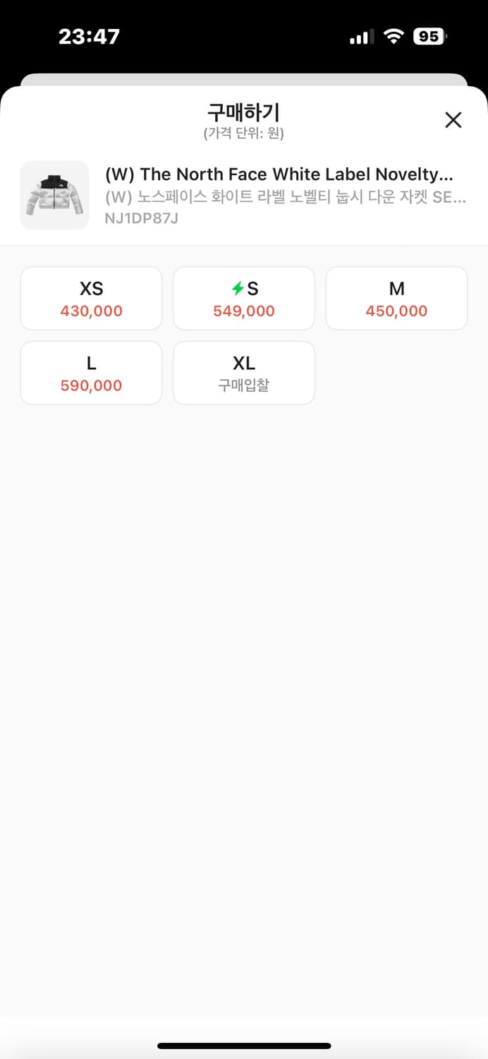 노스페이스 크롭 실버 패딩 상품이미지2