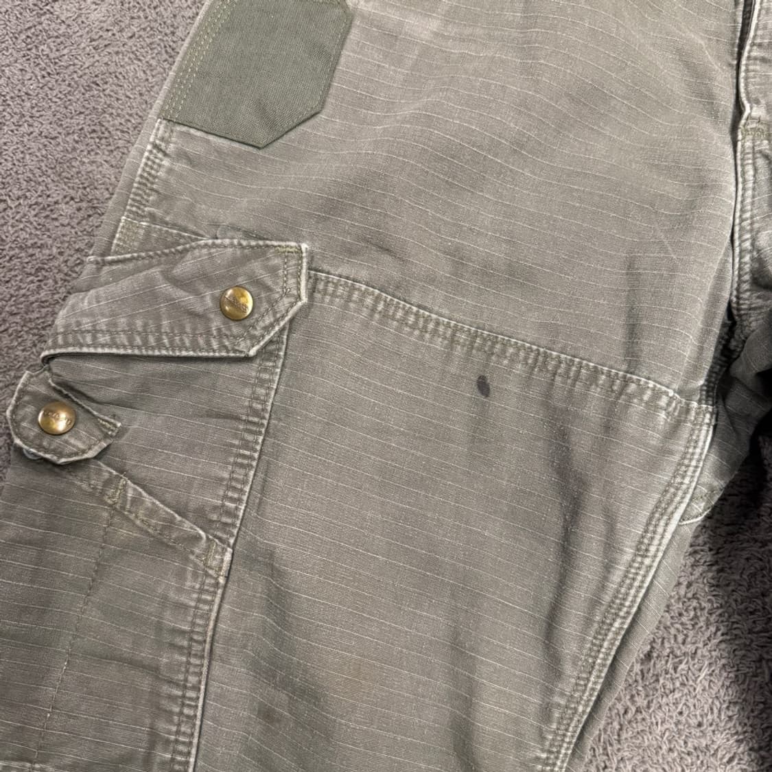 [정품/36x30] 칼하트 모스그린  빈티지 카고 워크 팬츠 상품이미지4