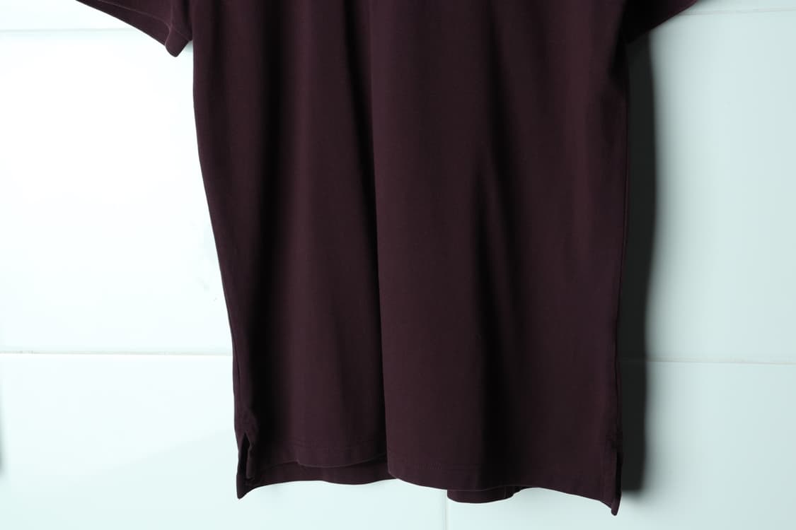 (L-XL) 지오다노 반팔 카라 티셔츠 버건디 무지 올드스쿨-H32887 상품이미지4