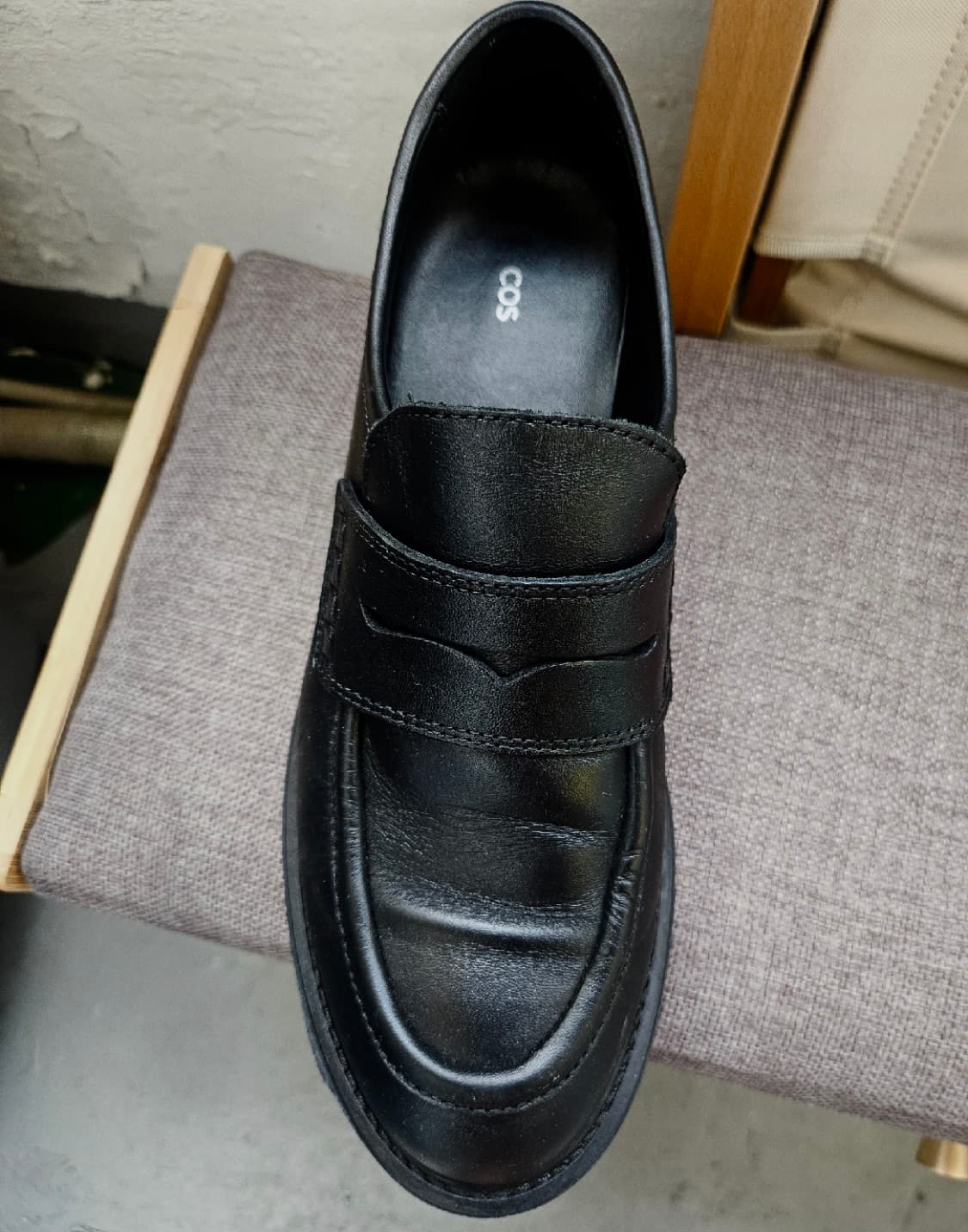 [코스/남녀공용] 블랙 레더 단화 / 40 size 상품이미지2