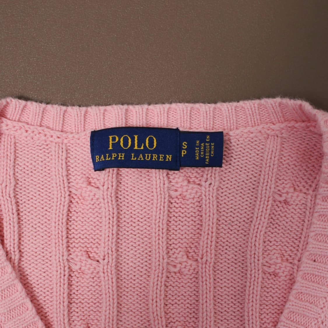 Polo 폴로랄프로렌 핑크 꽈배기 브이넥 니트 상품이미지3