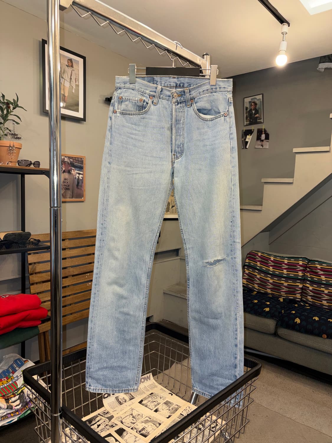 90’s Levi’s 501 520 USA distressed denim 상품이미지4
