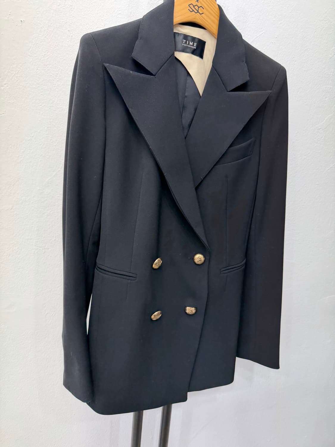정품) 타임 한서 블랙 금장 더블버튼 자켓 76 상품이미지2