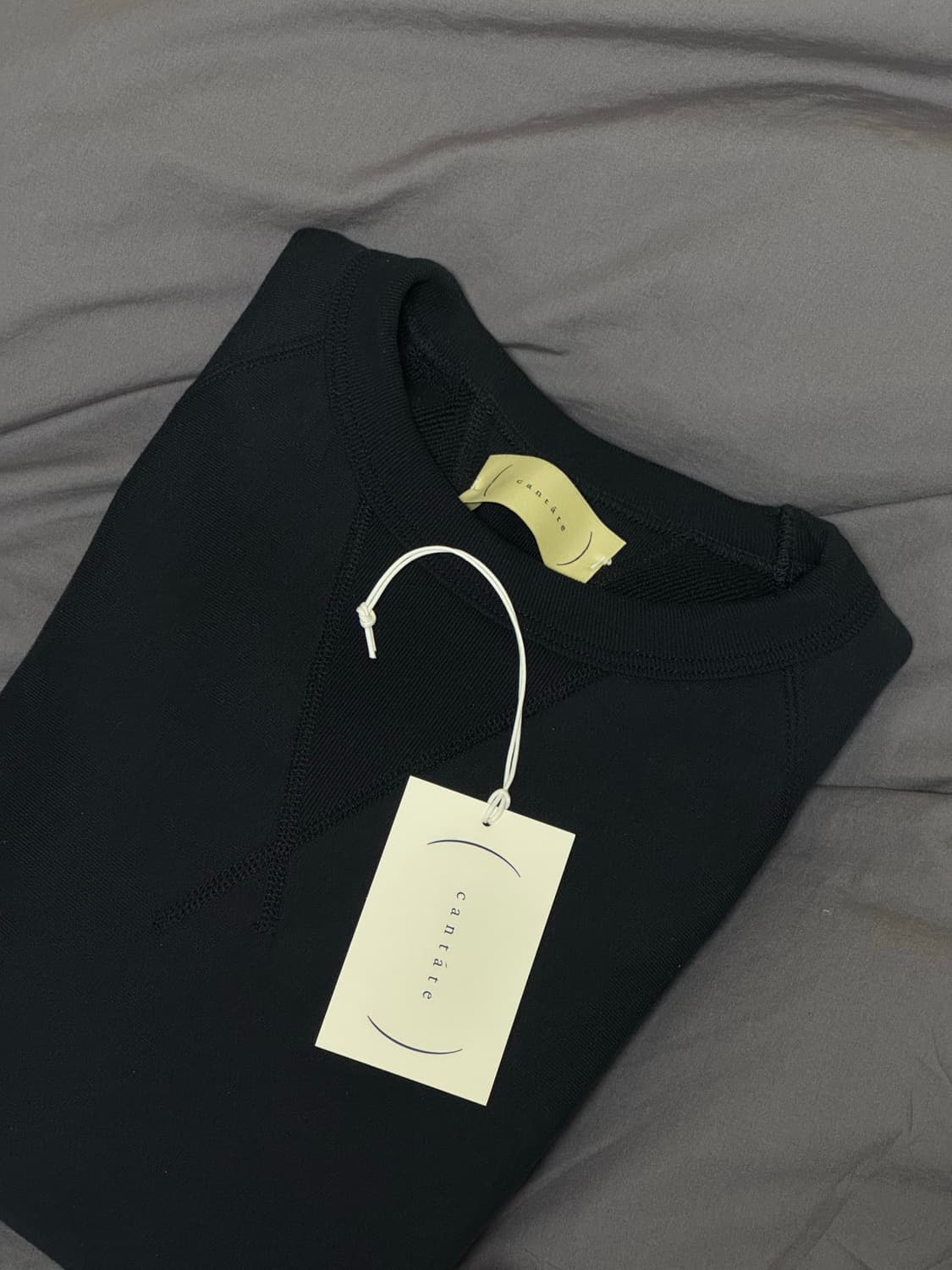 [48] 칸타테 (cantate) FLUFFY CREW NECK 블랙 상품이미지7