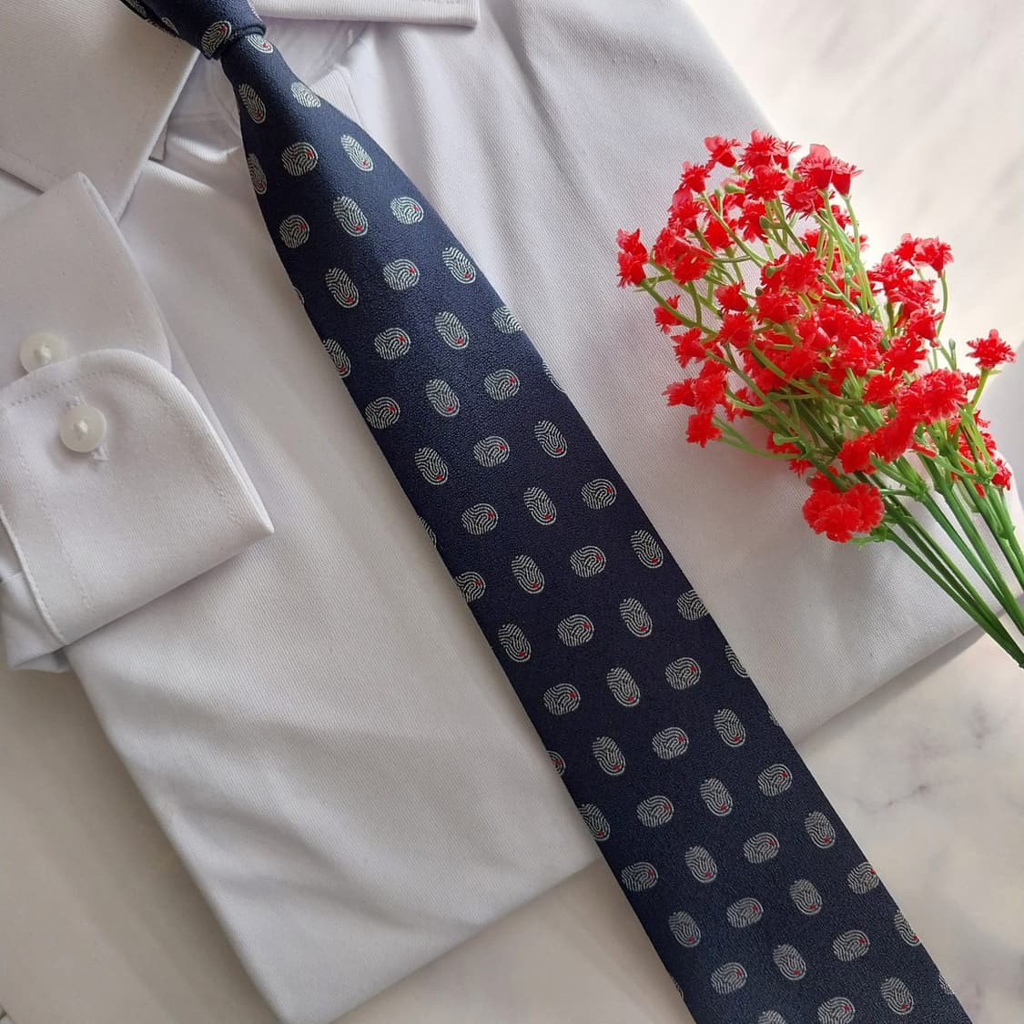 엠포리오 아르마니 실크 지문 패턴 넥타이 7.9cm A+등급 K1399
 상품이미지8