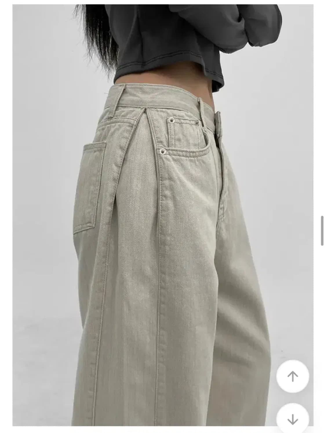 블랙업 런더월 와이드 폴딩 코튼팬츠 사이드핀턱 상품이미지2