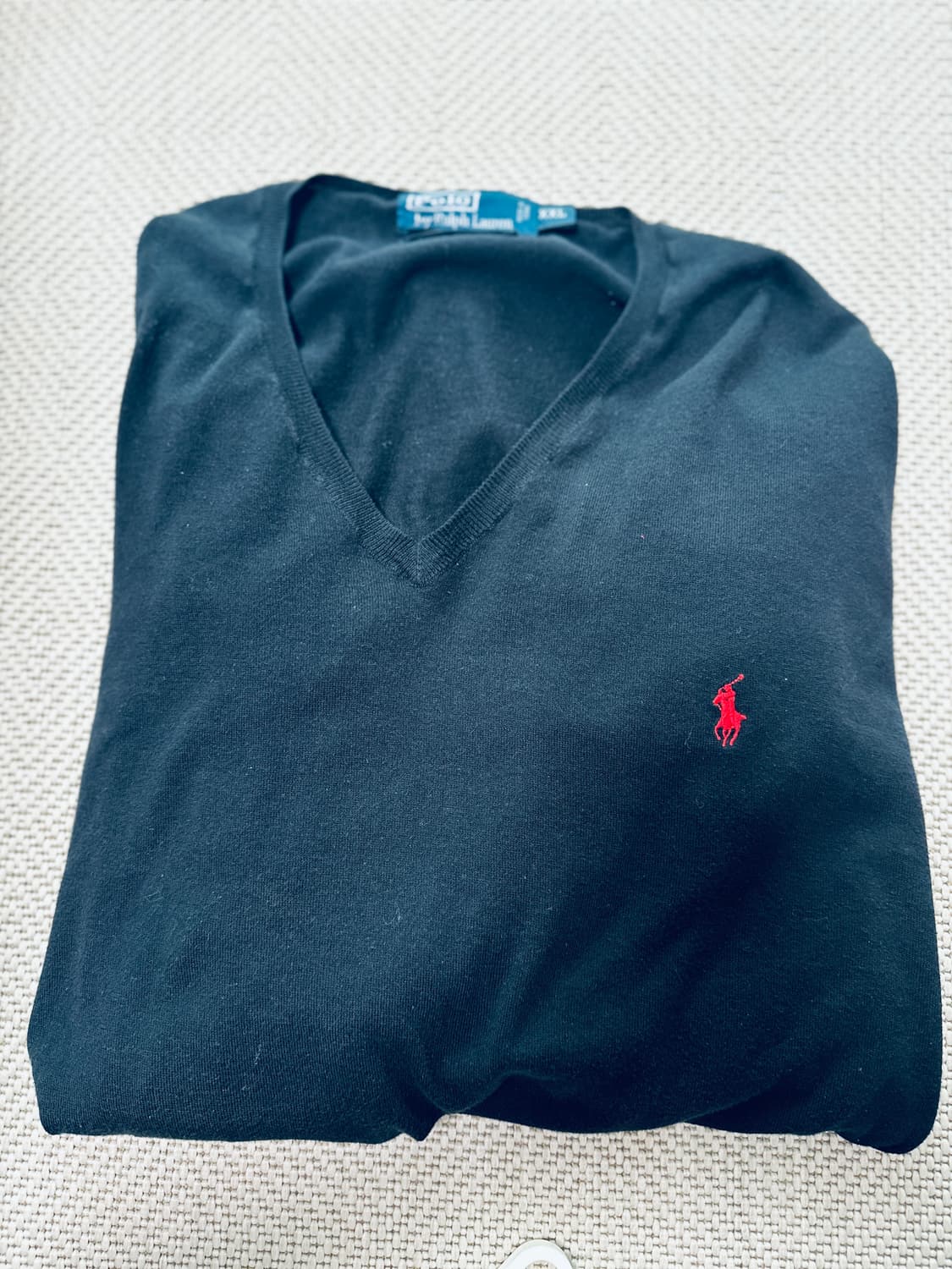 (빈티지)폴로 랄프로렌 블랙 V넥 니트 XXL 상품이미지3