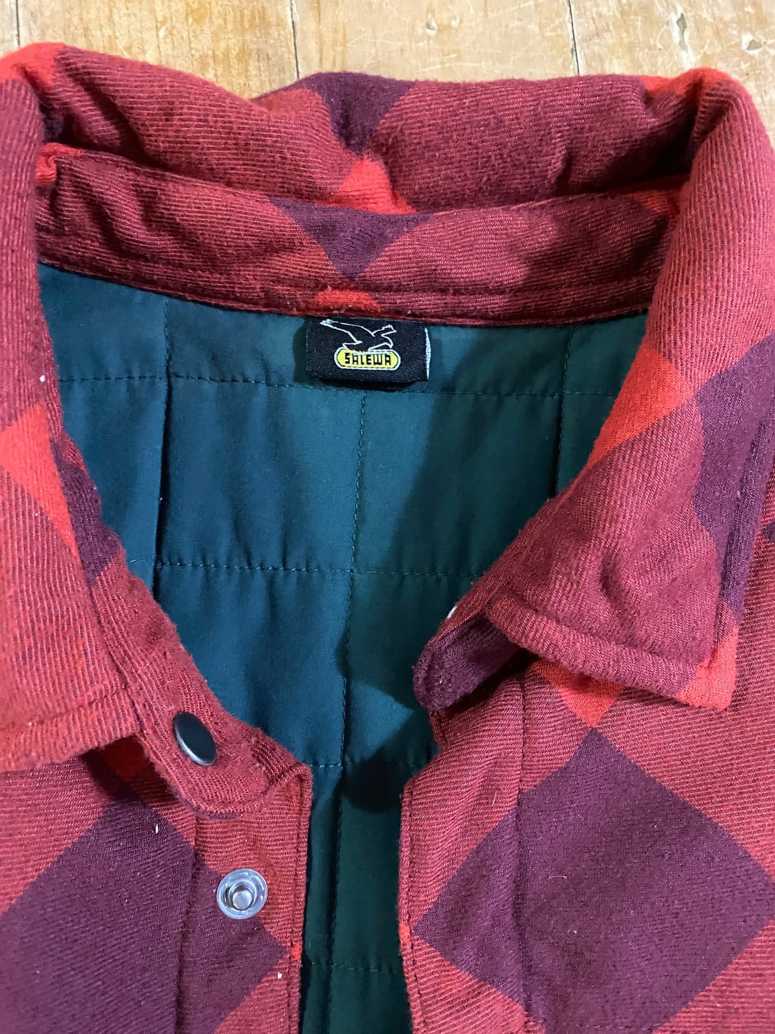 Salewa 누빔 레드 체크 셔츠 남방 ( 105 ) 상품이미지2