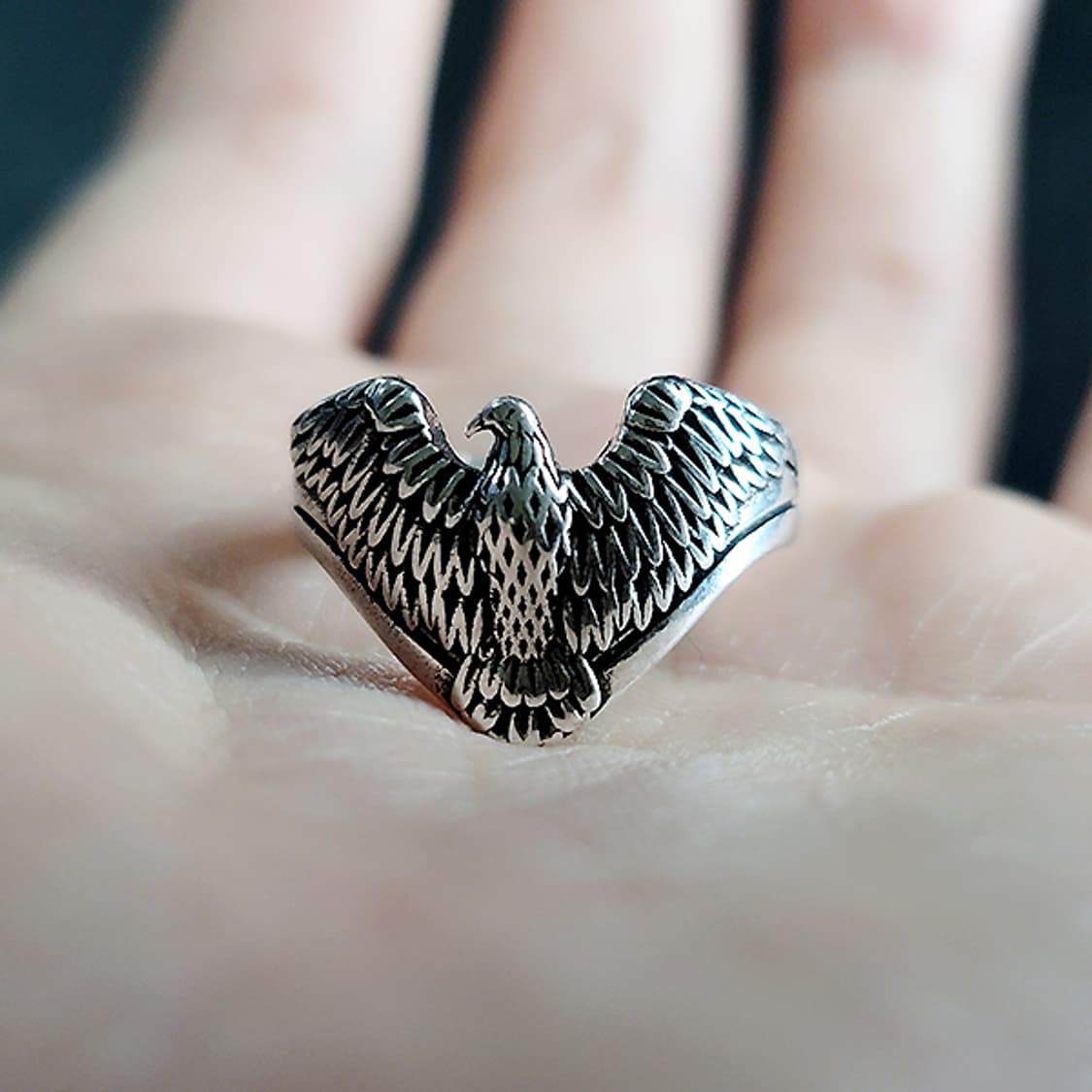 Kail 실버 남자 엔틱 빈티지 명품 독수리 새 반지 상품이미지5