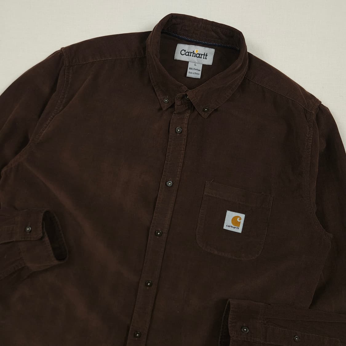 M(95) 칼하트 리워크 코듀로이셔츠 우드브라운 상품이미지1