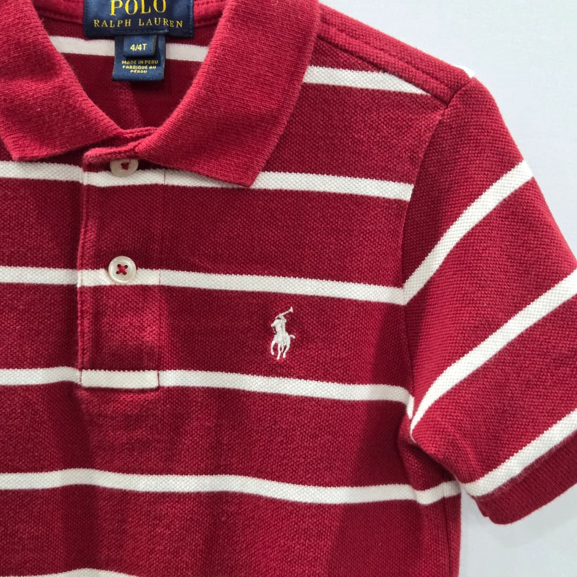 폴로랄프로렌 키즈 피케 스트라이프 카라티 4T 상품이미지2