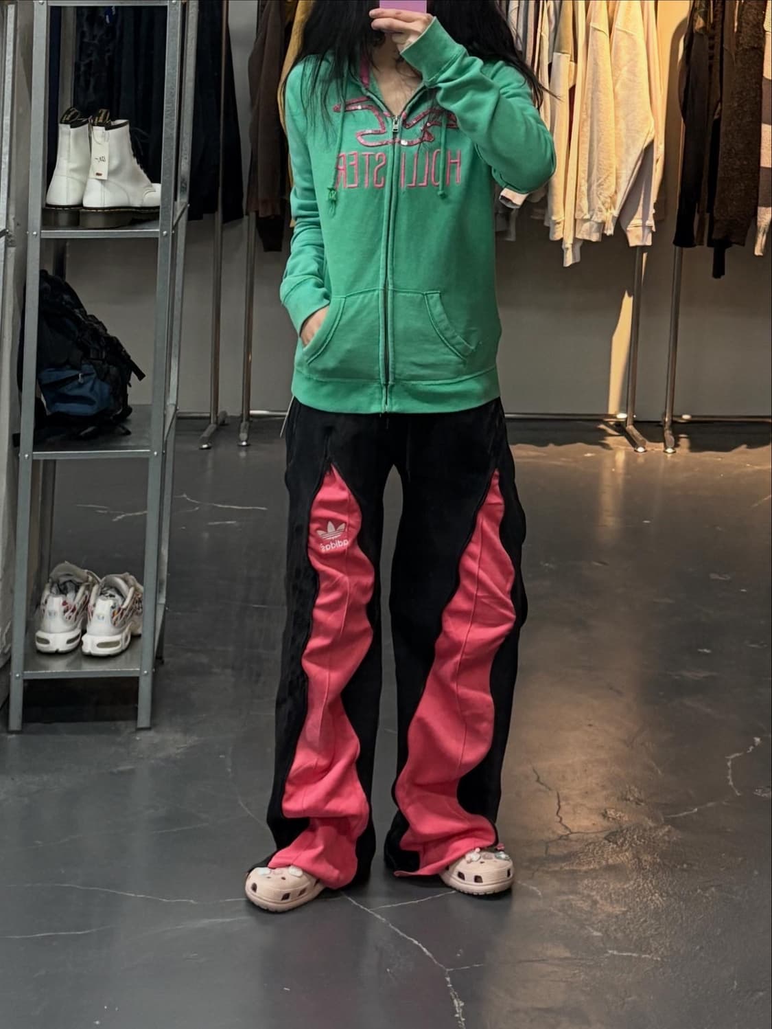 홀리스터 글리터 빅로고 그린 후드집업 A2738 상품이미지1