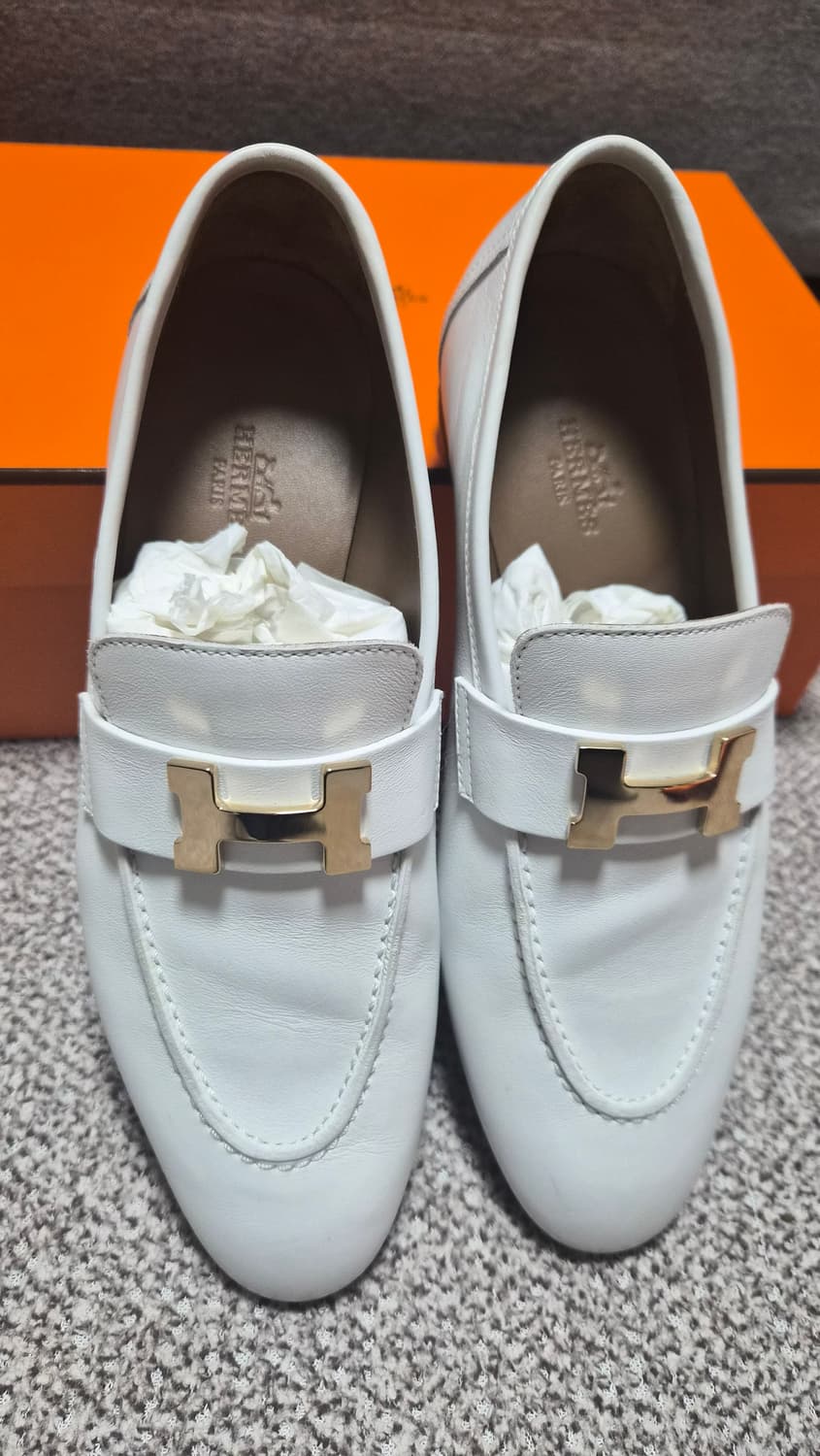 [HERMES] 에르메스 파리 로퍼 화이트 금장 36.5 (Full Se 상품이미지2