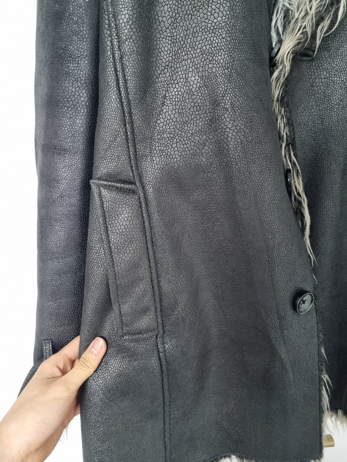 Semantic Design Fur-Trimmed Coat 상품이미지4