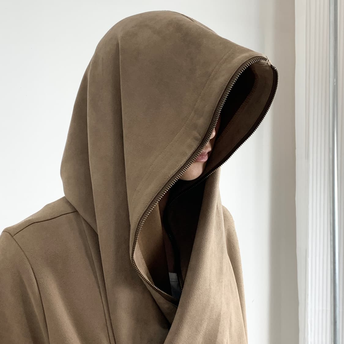 토네이도 마트 빅 후드 풀 집업 비대칭 드레이프 자켓 상품이미지7