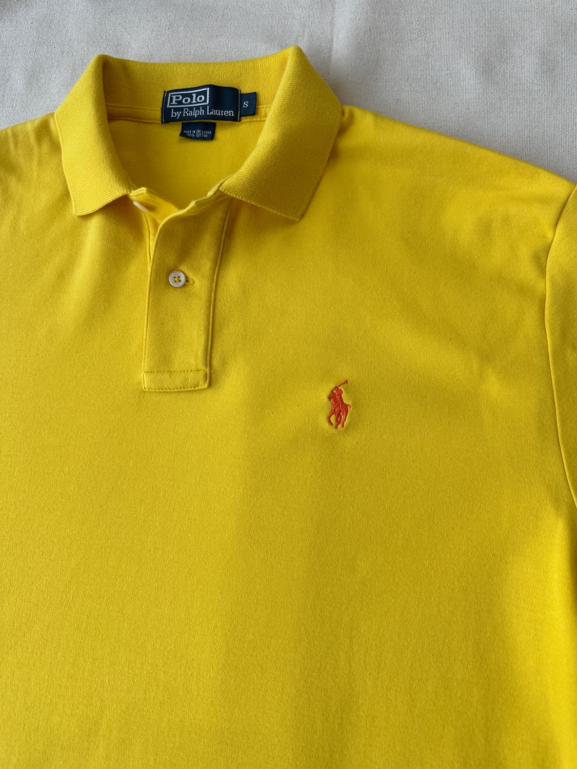 폴로 랄프로렌 피케 반팔 카라티 옐로 S 상품이미지6
