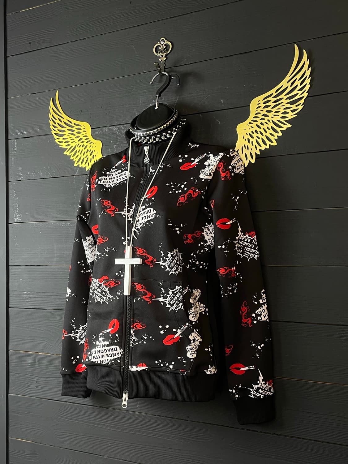 JPN 펑크 키스마크 입술 패턴 집업 상품이미지4