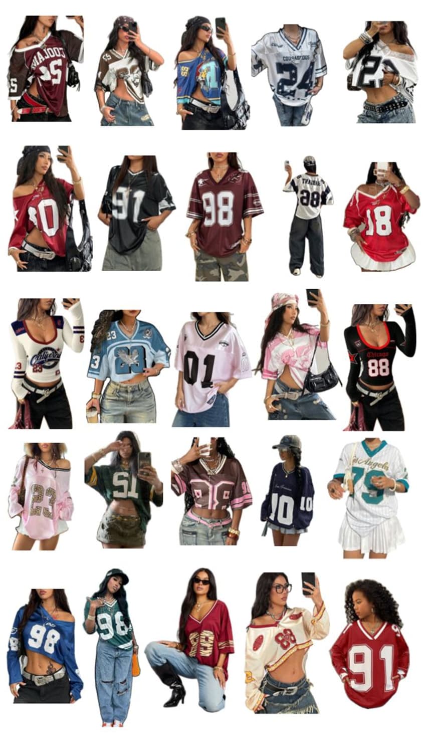 Y2K 스포티 넘버 반팔티셔츠 블루 상품이미지4