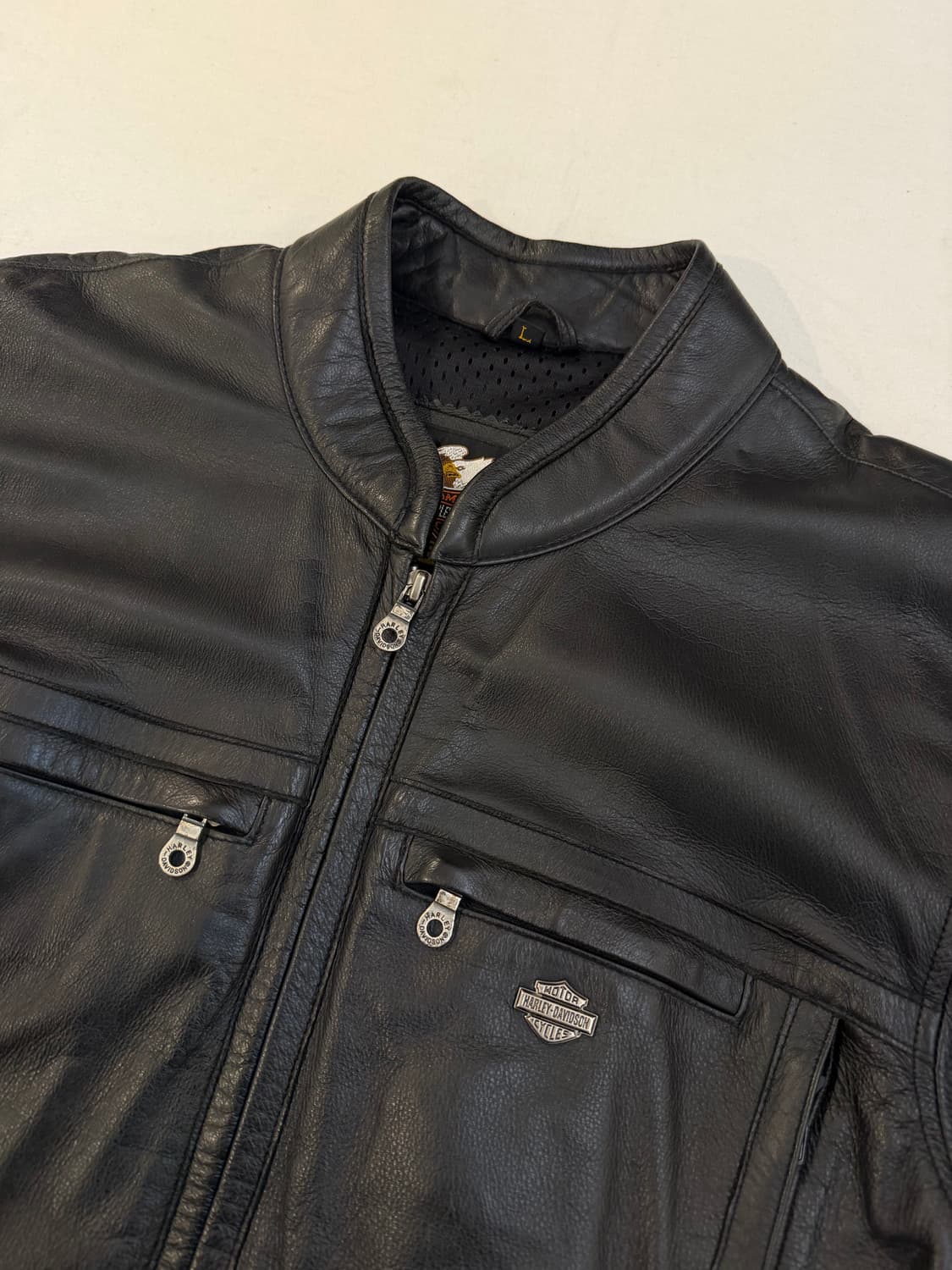 할리데이비슨 엠보싱 로고 라이더 가죽자켓 상품이미지5