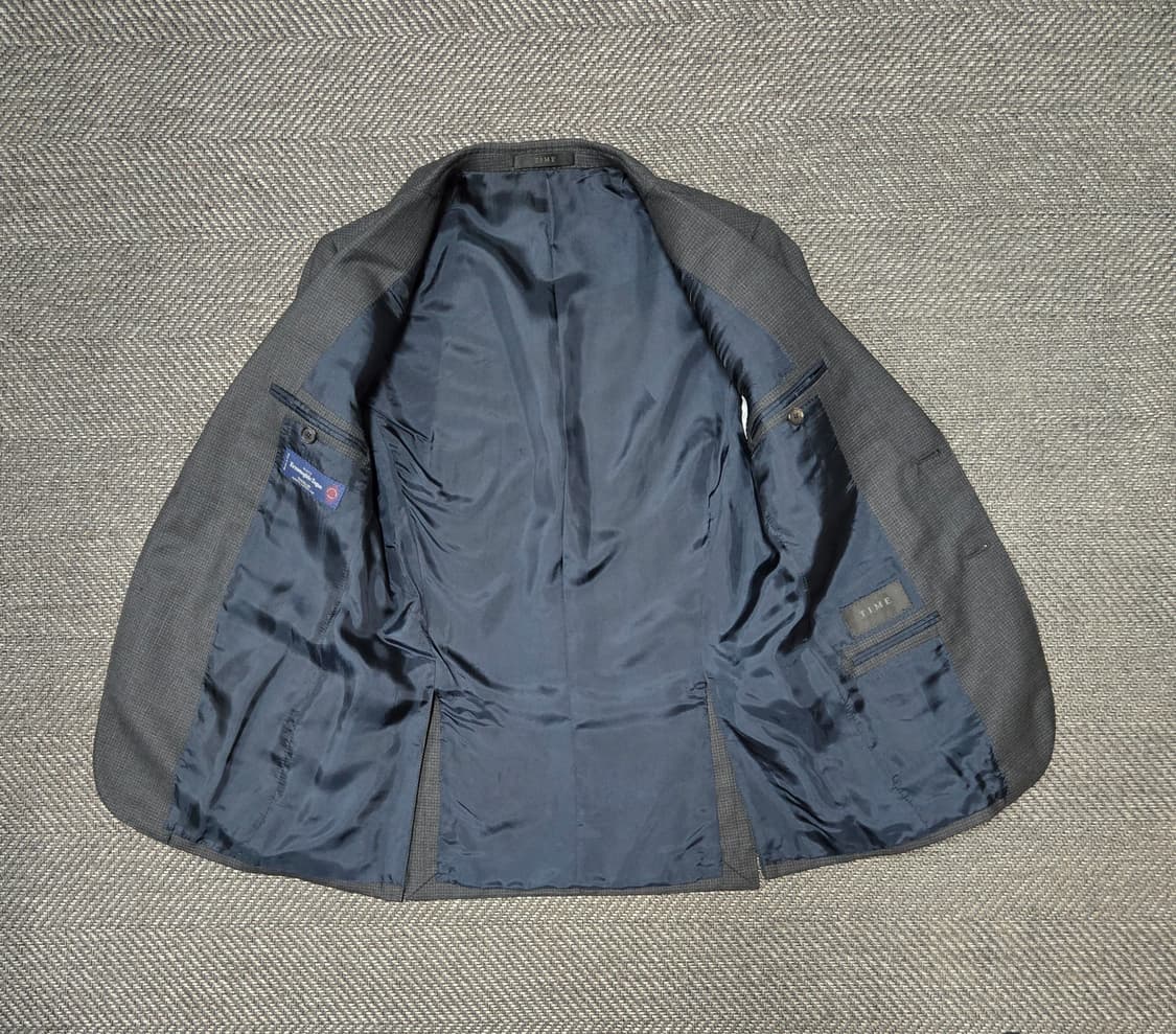 한섬 타임옴므 TIME 체크 정장 자켓 에르메네질 제냐 호주산 울100 상품이미지3