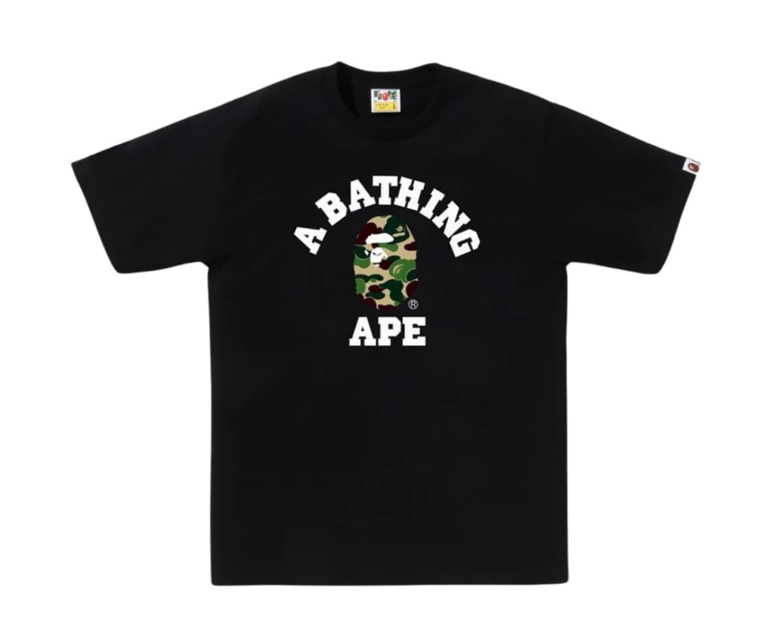 베이프 ABC 카모 컬리지 티셔츠 블랙그린 S 상품이미지1