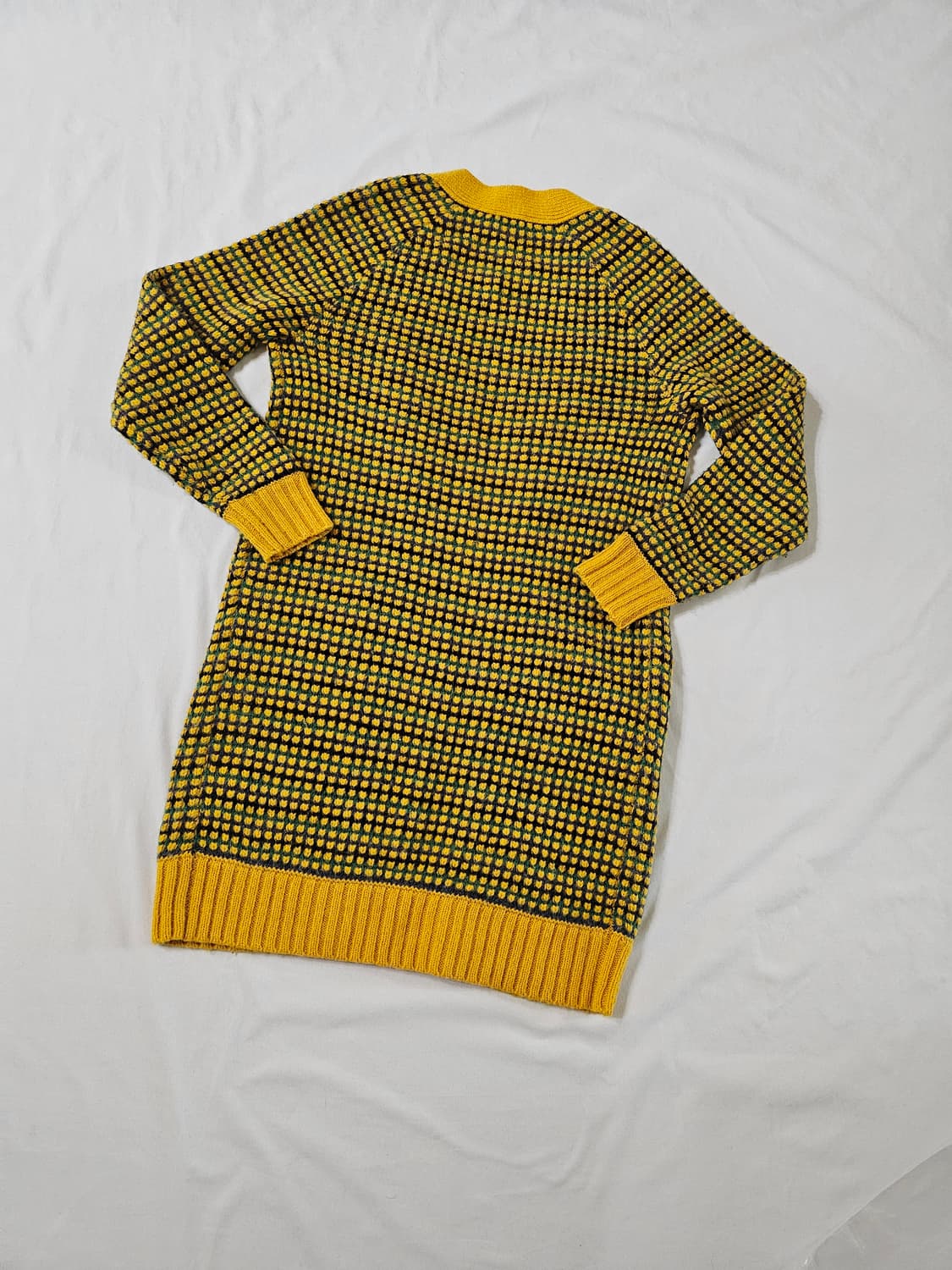 [s] 겐조 국내 수입 정품 여성 옐로우 패턴 롱 니트 가디건 상품이미지5