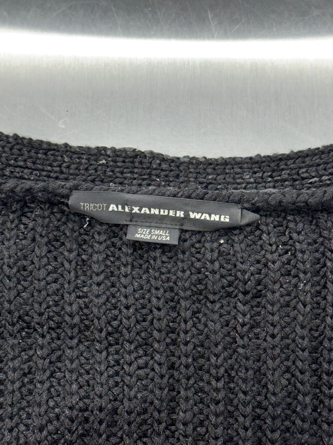 알렉산더 왕 블루 블랙 코티드 히든 포켓 시머 니트 가디건 상품이미지7