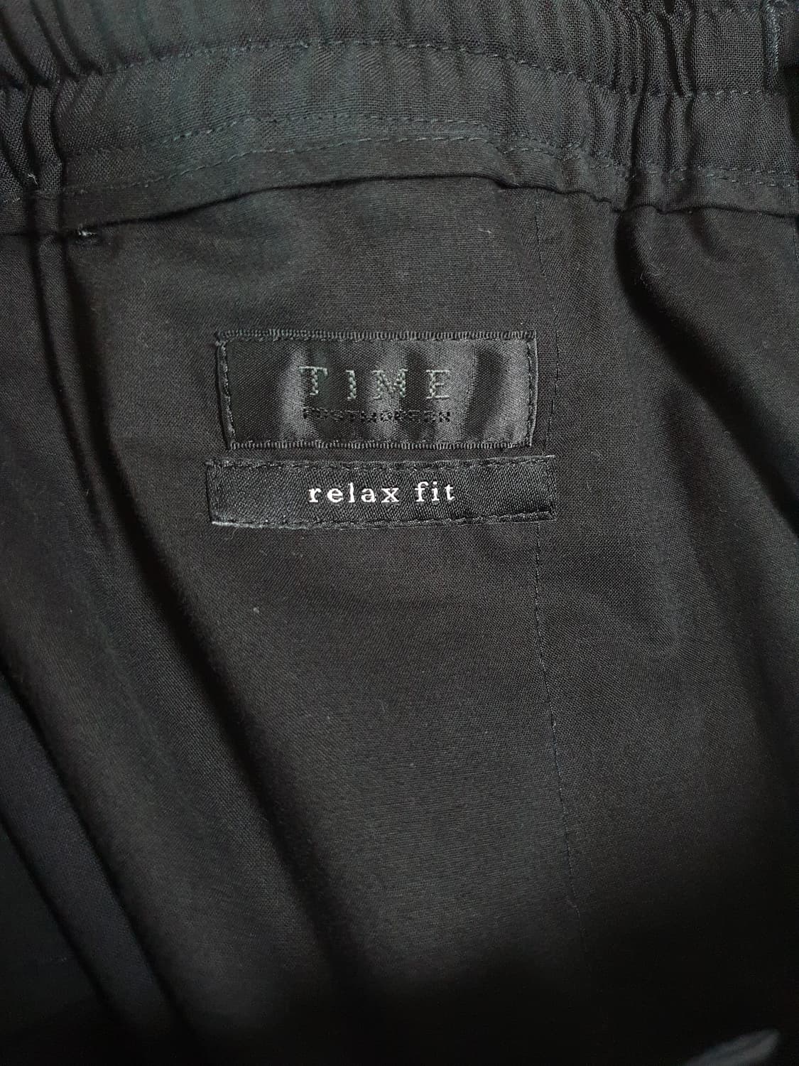 (78) 타임옴므 블랙 원턱 밴딩 릴렉스핏 슬랙스 상품이미지3