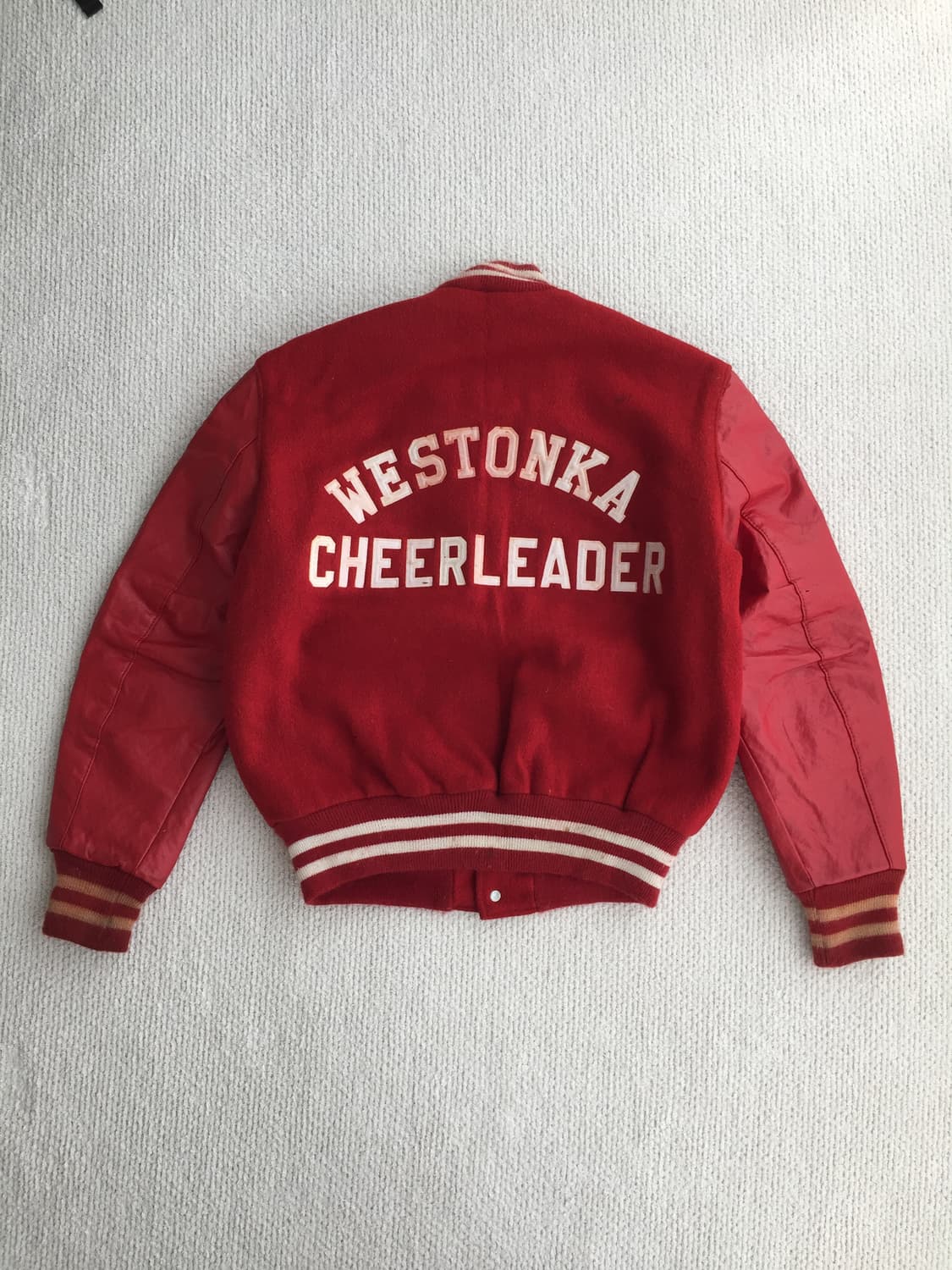 80‘s 레더 울 바시티 자켓 상품이미지1