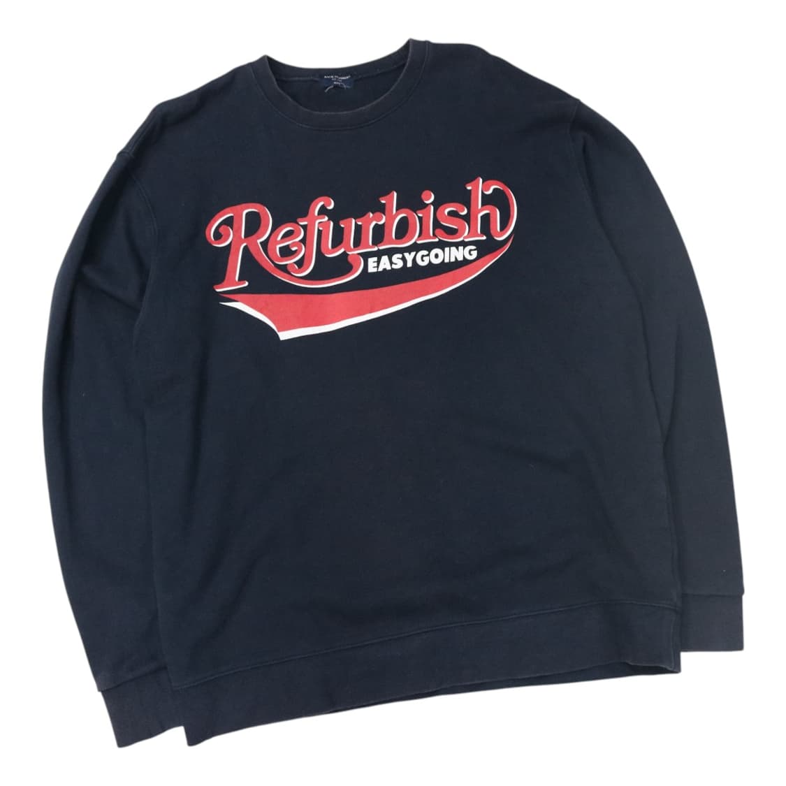 백넘버 빈티지 리퍼비시 레터링 네이비 맨투맨 (M) 상품이미지1