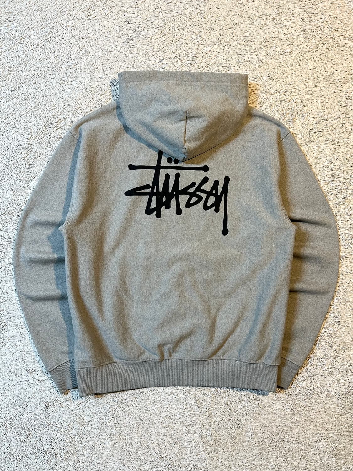 스투시 STUSSY 베이직 로고 기모 후드티 그레이 상품이미지3