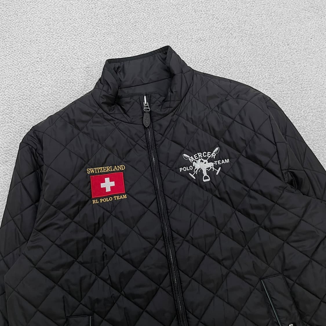 폴로 랄프로렌 스위스 패치워크 투웨이 리버시블 퀄팅 자켓 블랙 상품이미지3