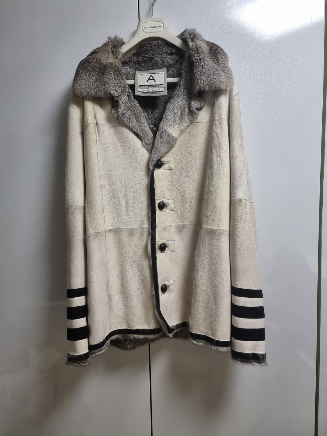 안드레아 폼필리오 스웨이드 가죽 시어링 무스탕 상품이미지6