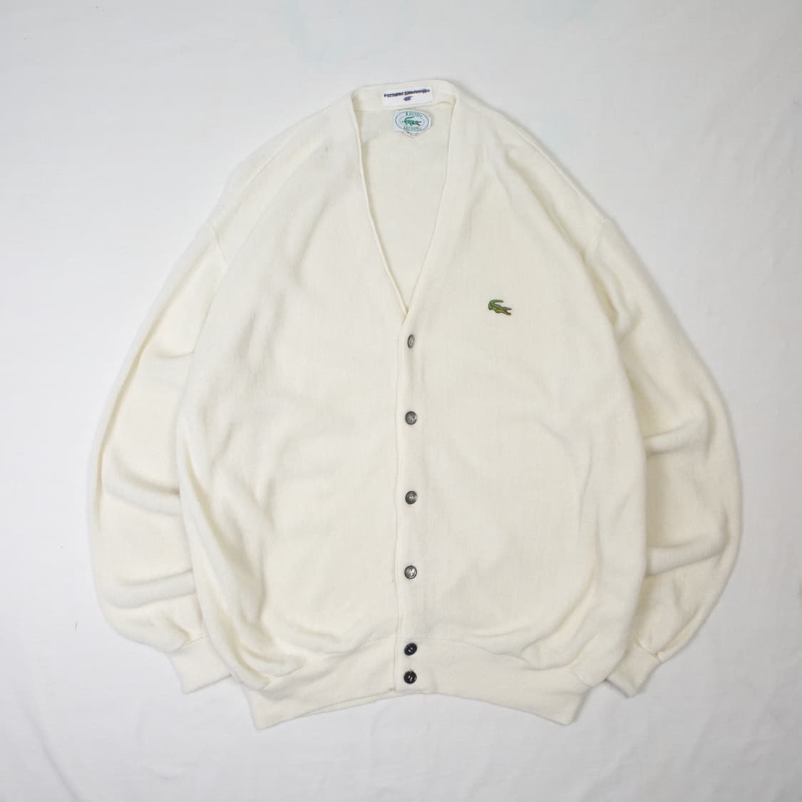70s IZOD 라코스테 아크릴 가디건 화이트 상품이미지1