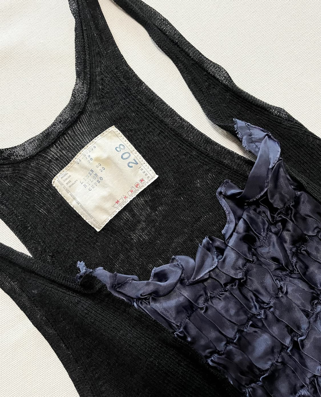 SACAI linen-knit smocked sleeveless 상품이미지6