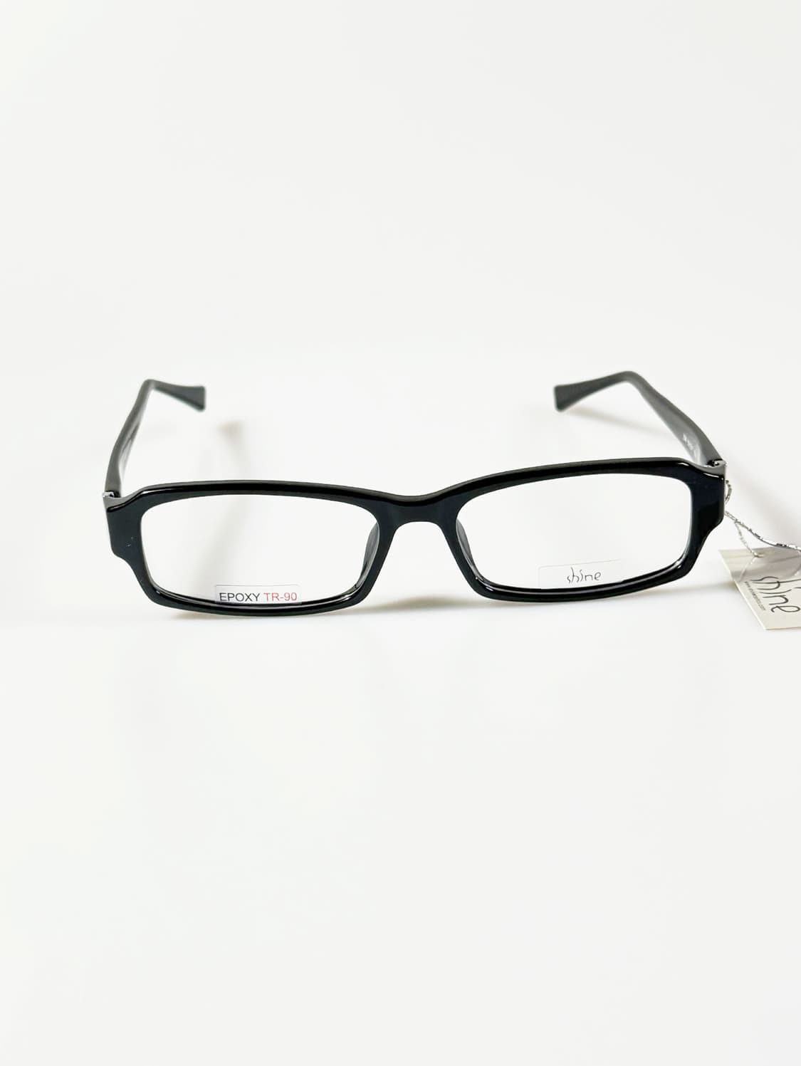 SHINE 블랙 뿔테 스퀘어 에폭시 프레임 빈티지 안경 상품이미지3
